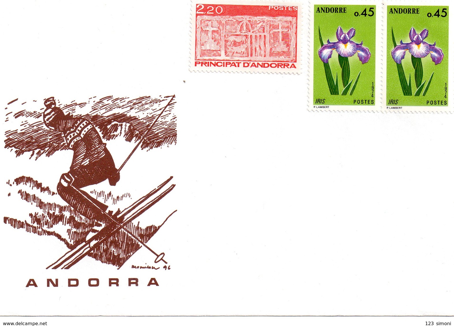 Enveloppe Pré Timbrée Andorre (timbres De 1996 1974 X 2 ) - Brieven En Documenten
