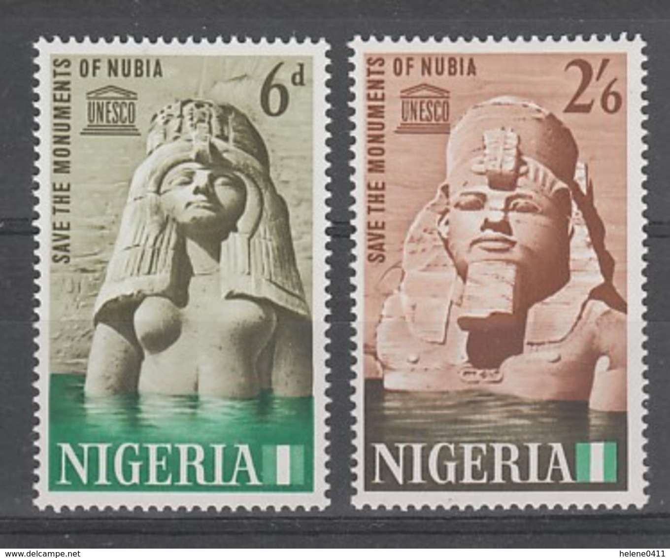 PAIRE NEUVE DU NIGERIA - PROTECTION DES MONUMENTS DE NUBIE N° Y&T 153/154 - Egittologia