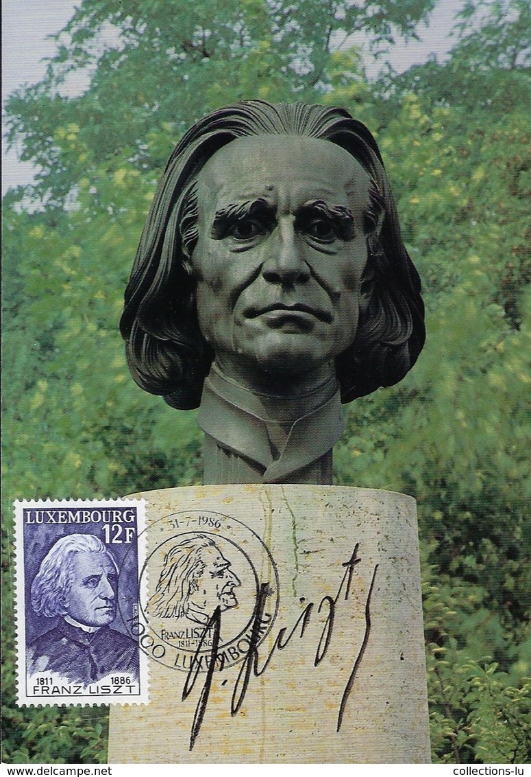 31.07.1986 : Bronzebüste  Franz Liszt Von Arno Breker Im Festspielgarten Bayreuth - Cartes Maximum