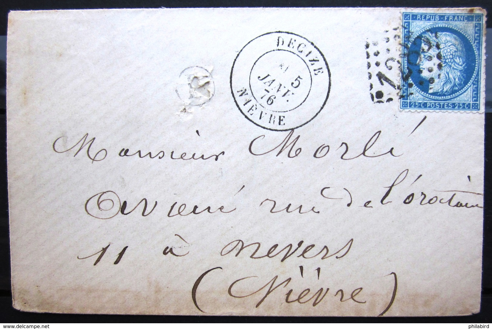 CACHET Type 18 Sur Cérès + GC 1285 + B.R -  DECIZE - NIEVRE - LSC - 1876 - 1849-1876: Période Classique