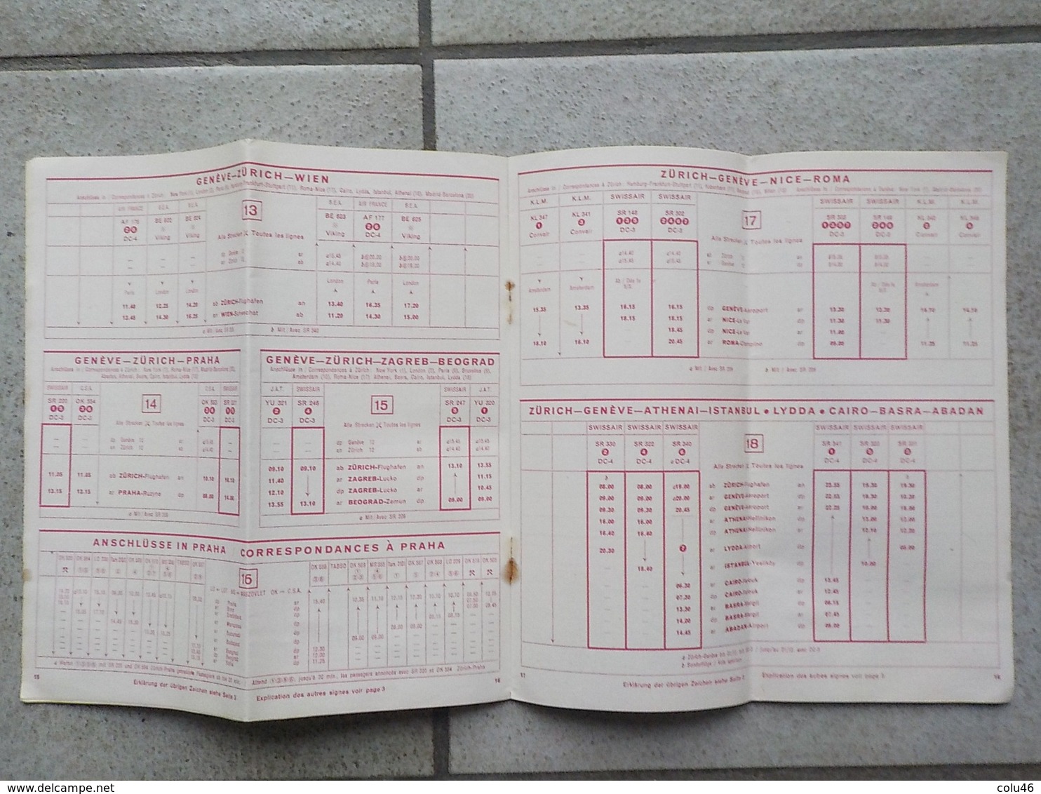 1950 - 1951  Flugplan Swissair Suisse Time Table Horaire Aviation - Horaires