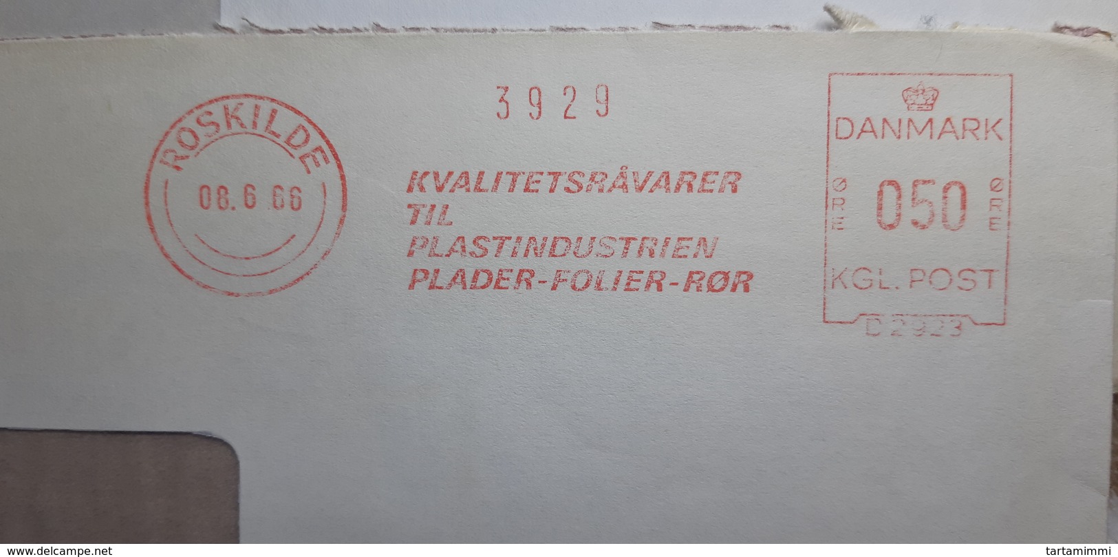 EMA METER FREISTEMPEL DANMARK ROSKILDE 1966 PLASTINDUSTRIEN PLASTIC - Maschinenstempel (EMA)