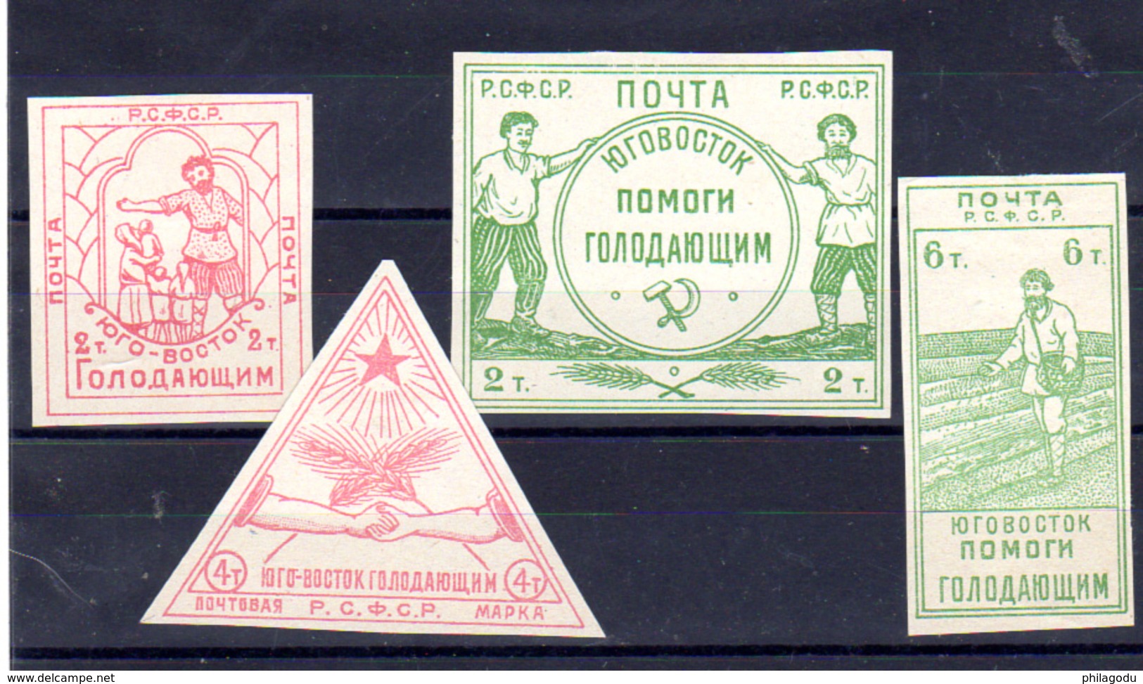 1922   Russie, Pour Les Affamés De La Volga, 176 / 179*, Cote 250 €, - Ungebraucht