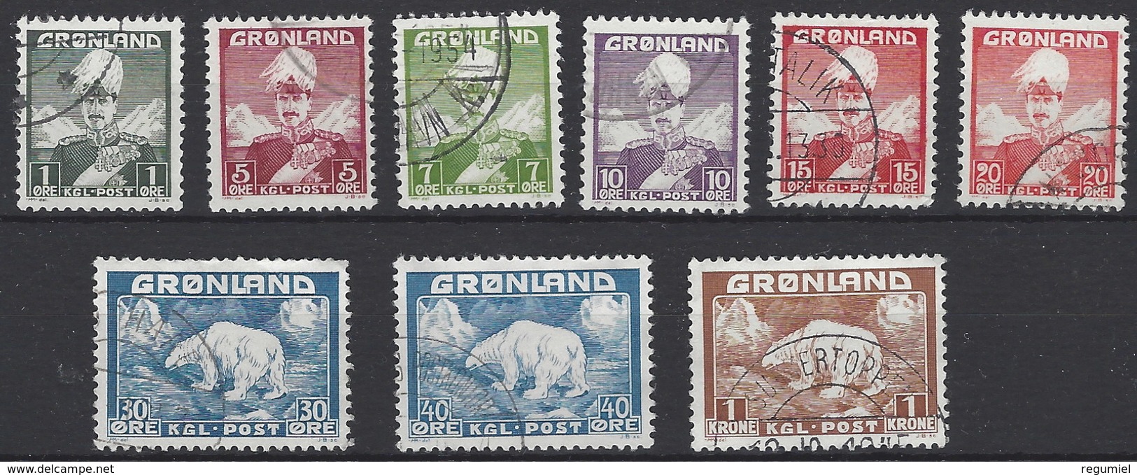 Groenlandia U 001/9 (o) Usado. 1938 - Nuevos