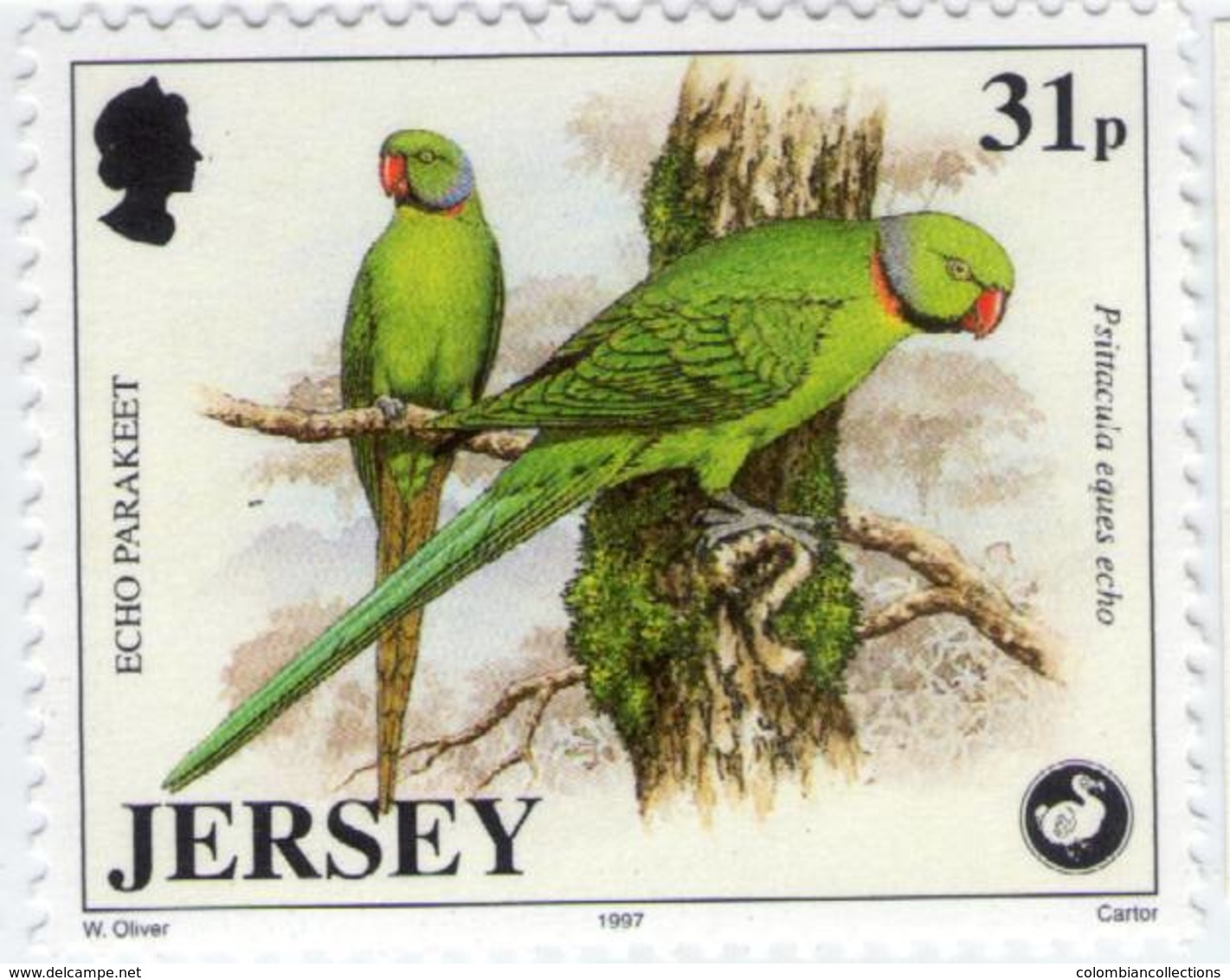 Lote J2, Jersey, 1997, Sello, Stamp, 5 V, Wildlife Preservation, Bird, Frog, Pigmy Hog - Jersey