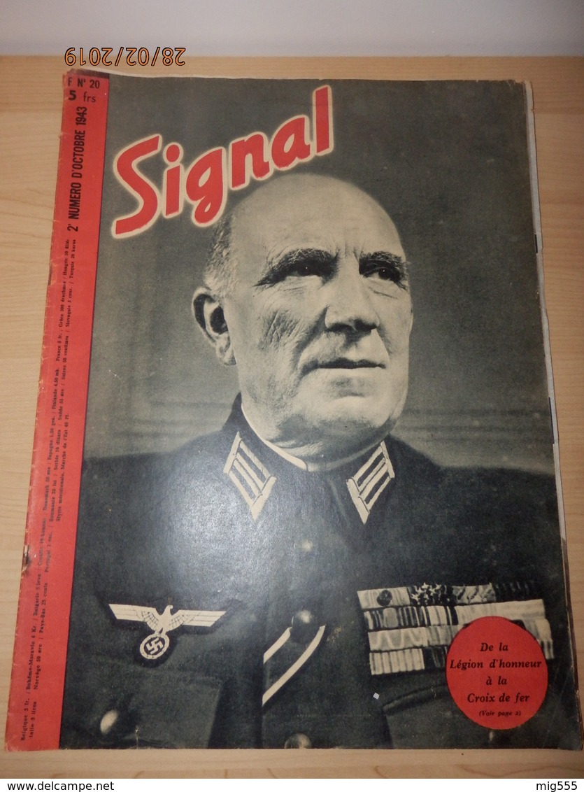 Revue SIGNAL  éditée En Français Pendant La WW2     Octobre 1943  Décoration Du Comte Mayol De Lupé. - 1939-45