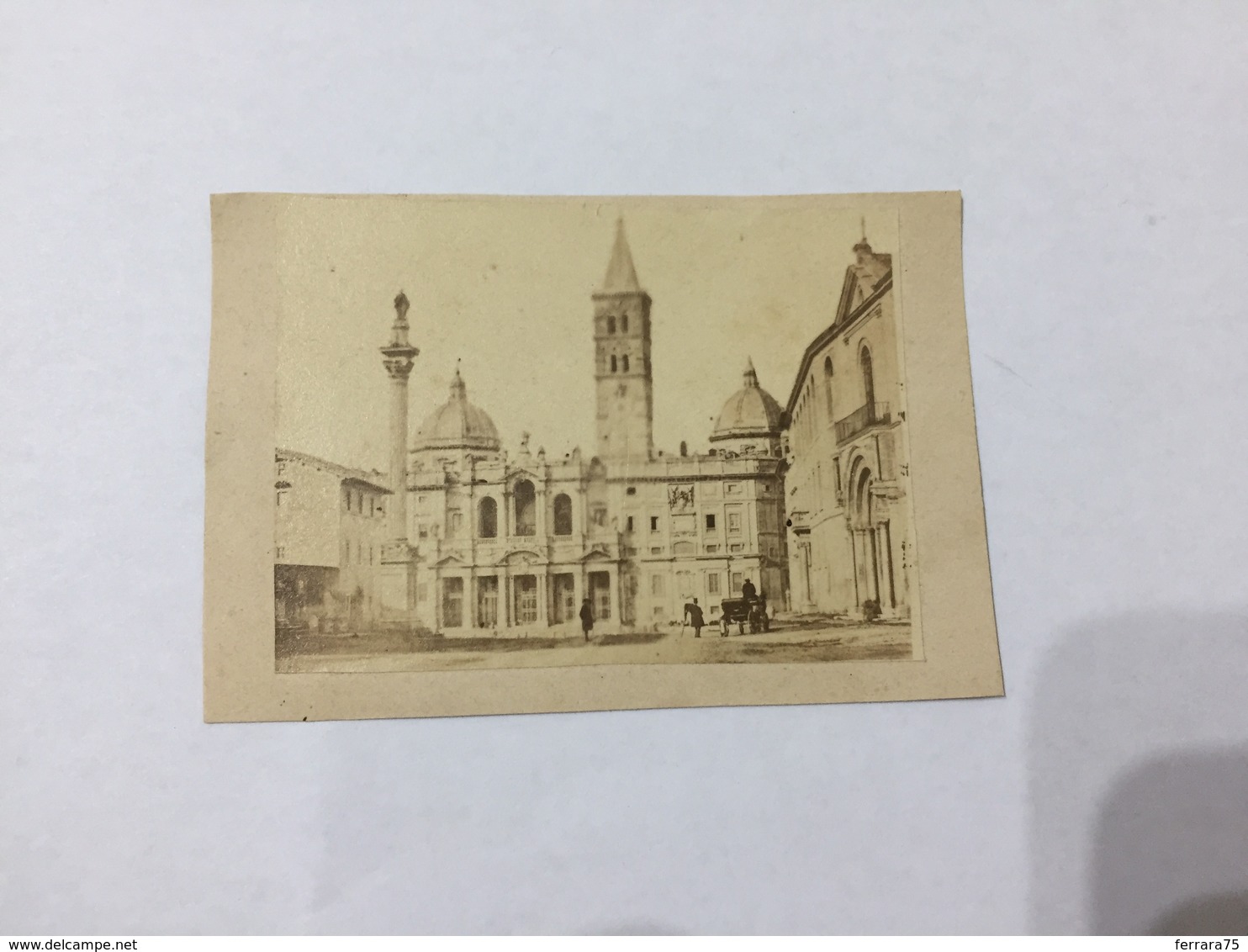 CDV FOTO RITRATTO CHIESA SANTA MARIA MAGGIORE ROMA ANIMATA CARROZZA. - Altri & Non Classificati