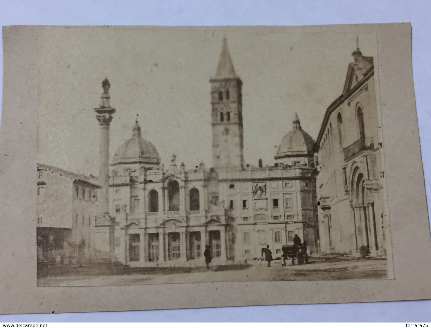 CDV FOTO RITRATTO CHIESA SANTA MARIA MAGGIORE ROMA ANIMATA CARROZZA. - Altri & Non Classificati