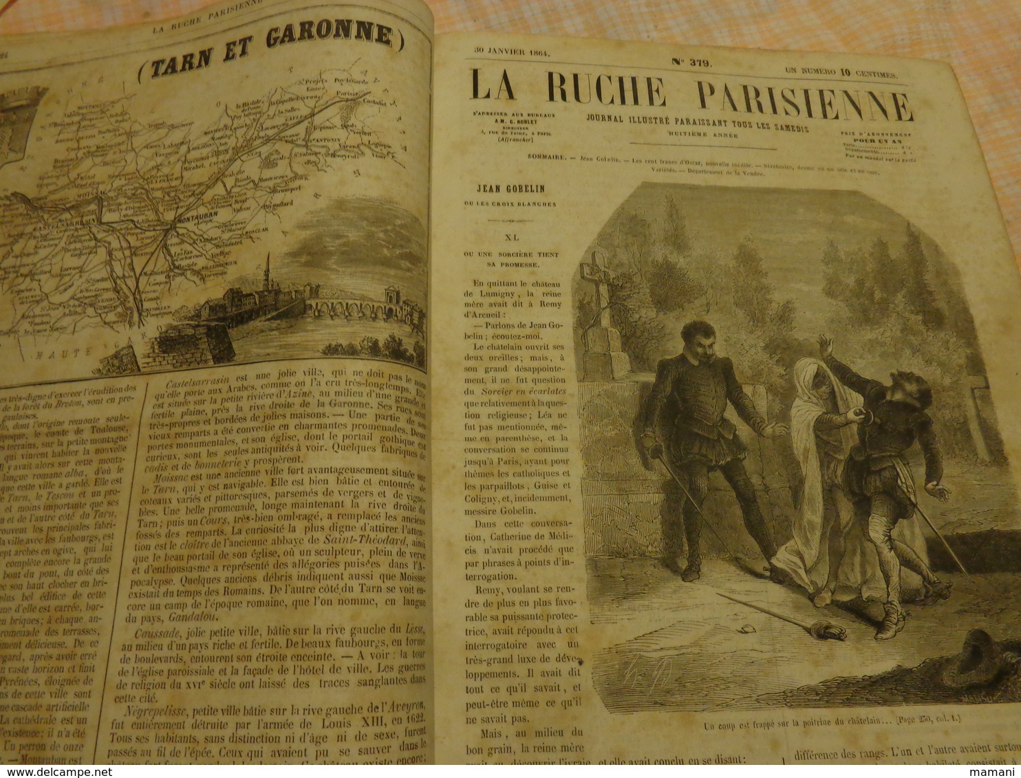 revue la ruche parisienne reliee du 02/01/1864 n°375 au 15/10/1864 n°416