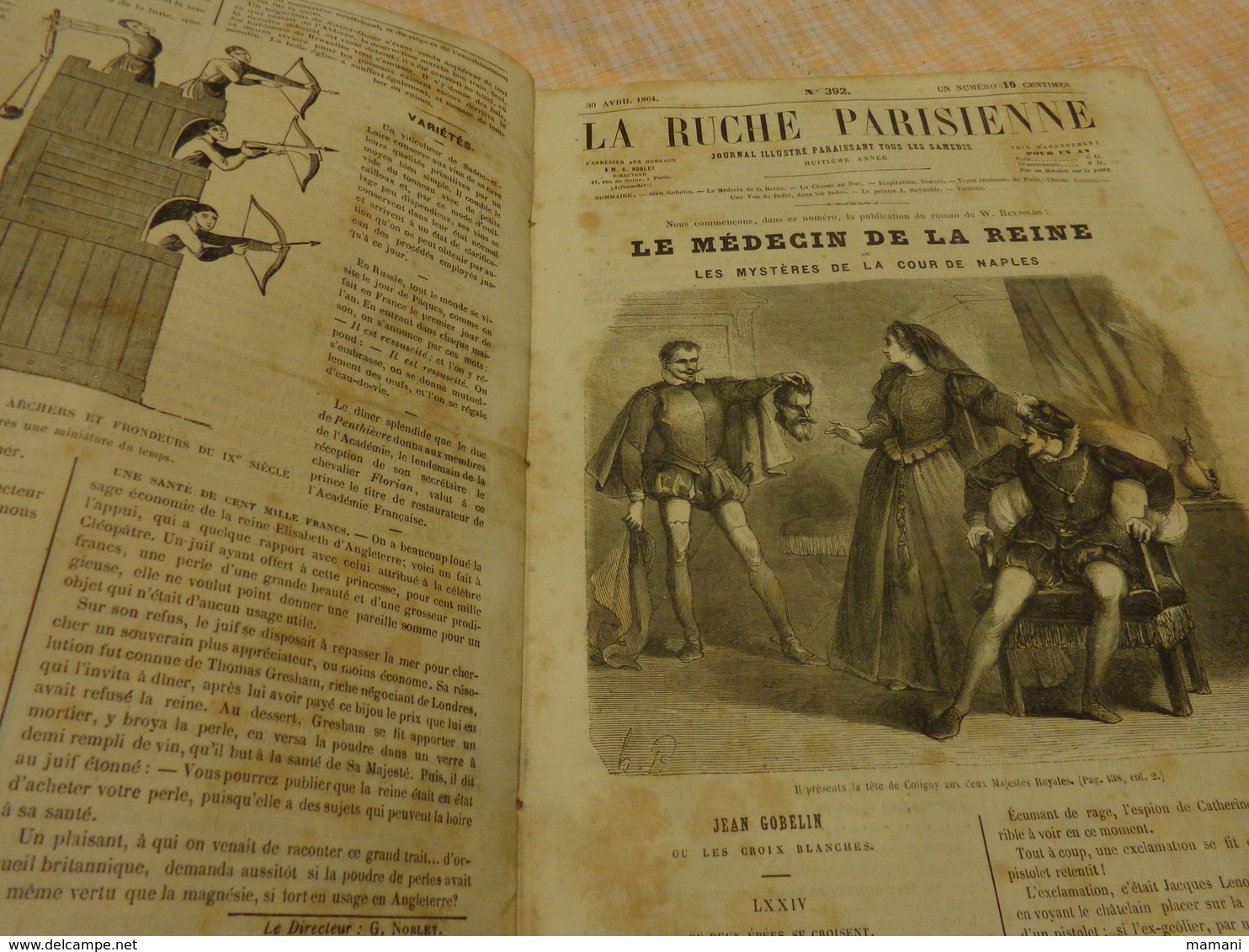 revue la ruche parisienne reliee du 02/01/1864 n°375 au 15/10/1864 n°416