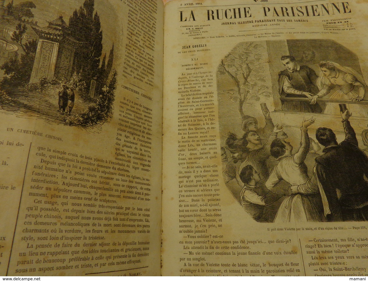 revue la ruche parisienne reliee du 02/01/1864 n°375 au 15/10/1864 n°416