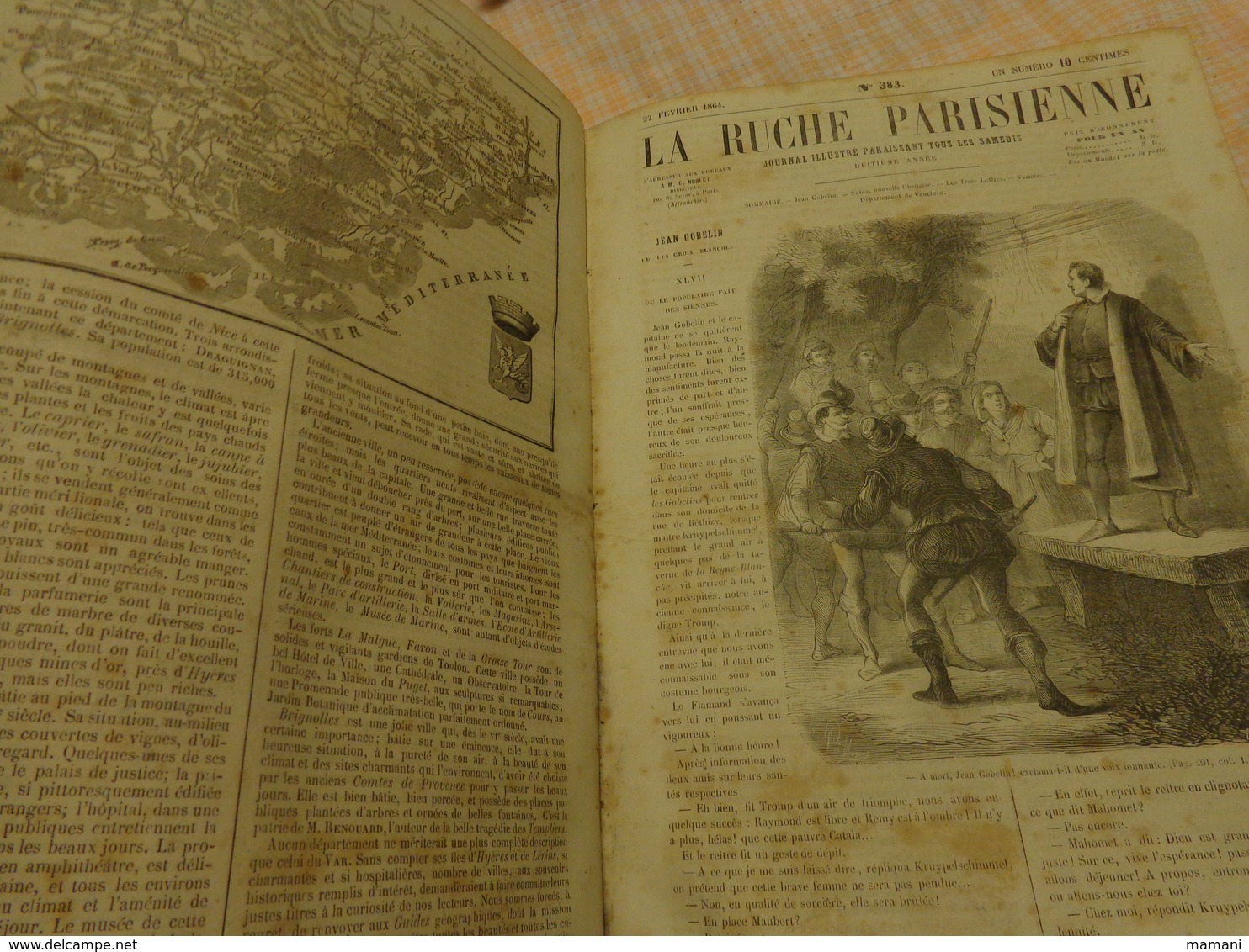 revue la ruche parisienne reliee du 02/01/1864 n°375 au 15/10/1864 n°416