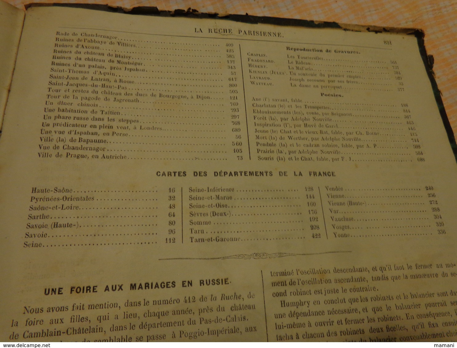 revue la ruche parisienne reliee du 02/01/1864 n°375 au 15/10/1864 n°416