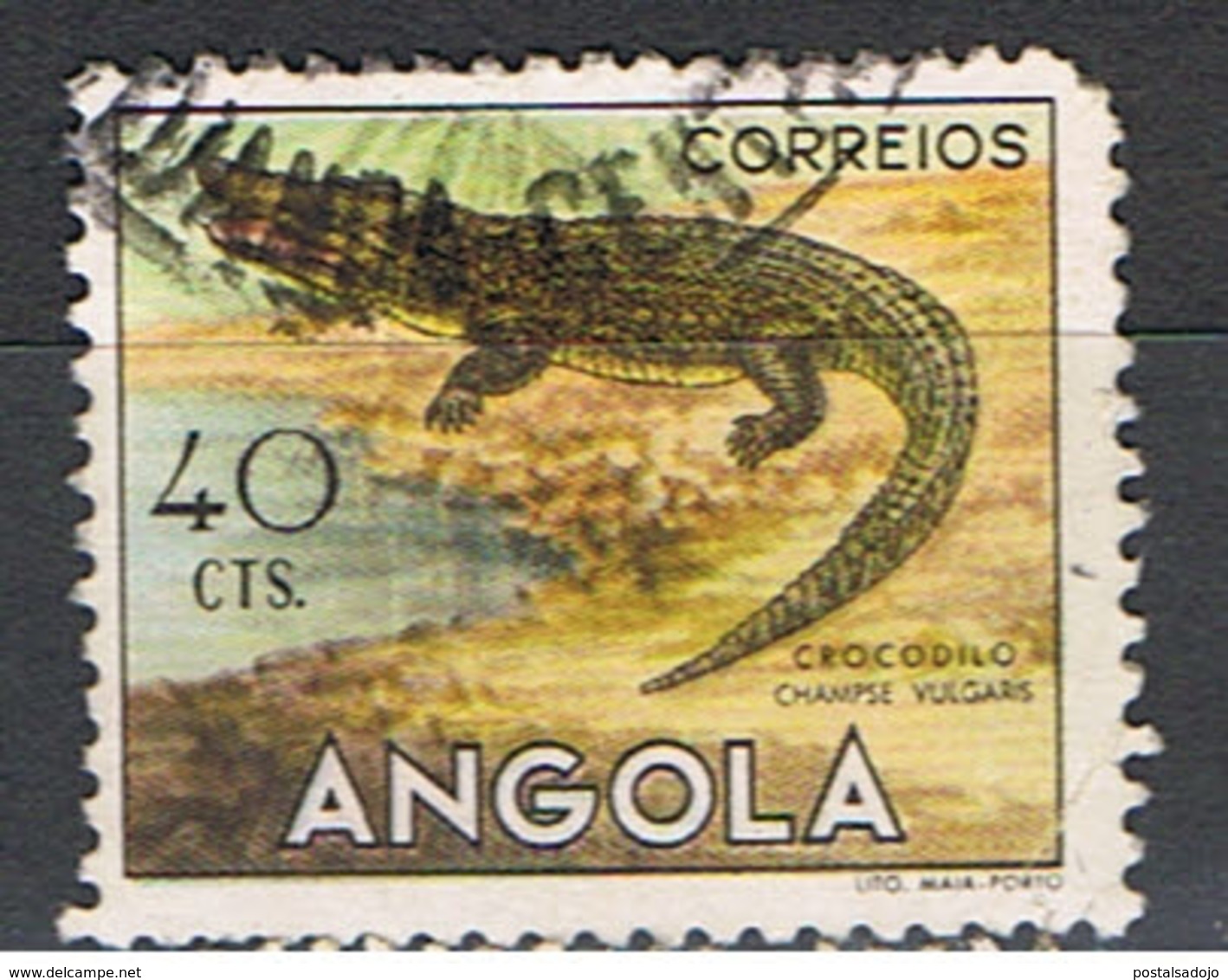 (T 95) ANGOLA // YVERT  361 // CROCODILE // 1953 - Angola