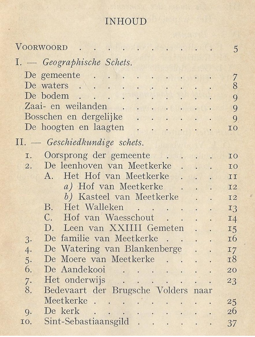 1942 TOPONYMIE VAN MEETKERKE MET EEN GESCHIEDKUNDIGE SCHETS J. POLLET MET TOPONYMISCHE KAART - Histoire