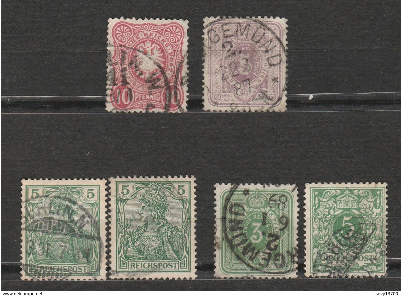 Lot 6 Timbres - Allemagne - Deutsches Reich - Reichspost Kaiserreich - 1875 Mi 32 Et 31, 1880 Mi 31, 1889 Mi 46 Et 1900 - Gebraucht