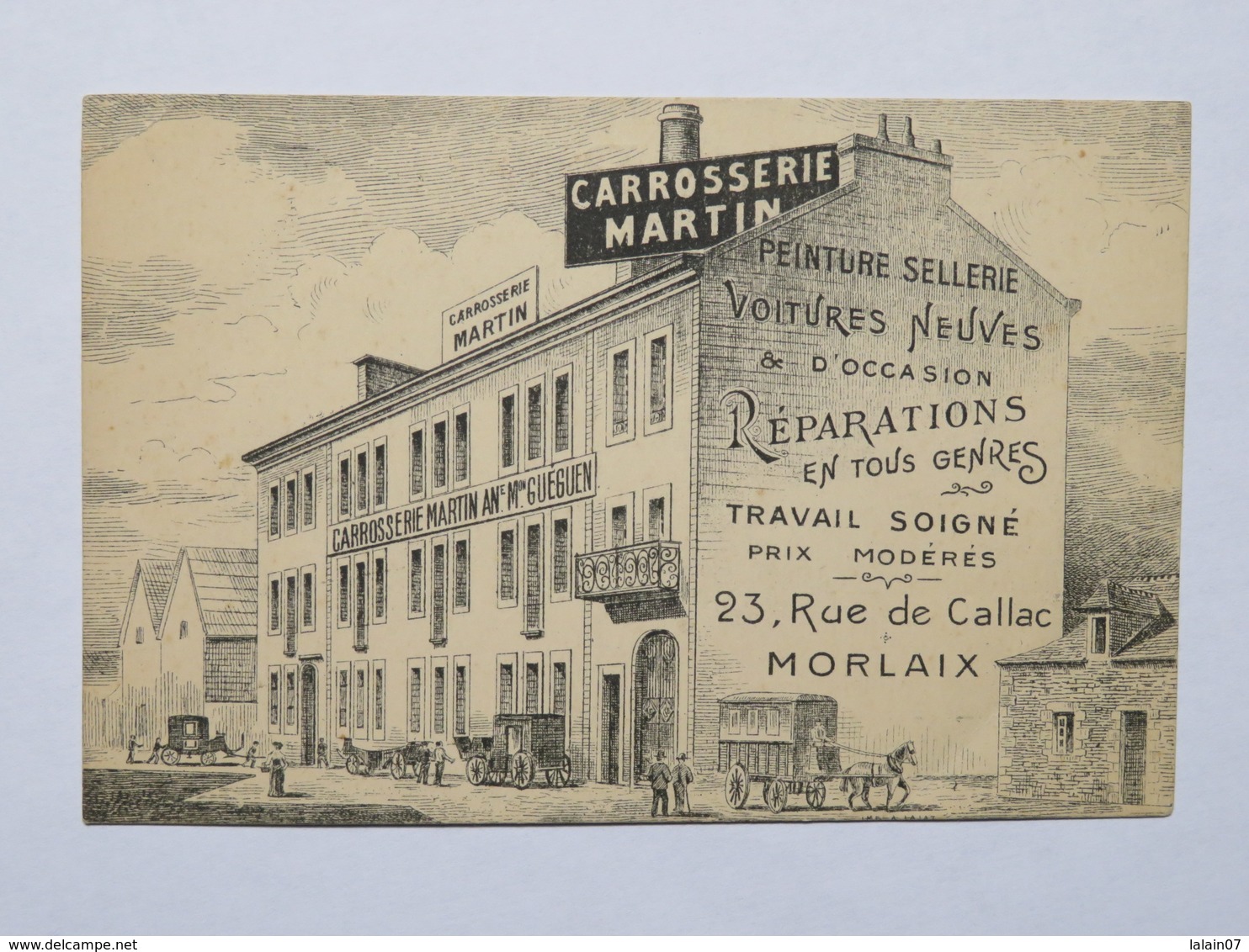 C.P.A. : 29 MORLAIX : Carrosserie MARTIN, 23, Rue De Callac, Animé - Morlaix