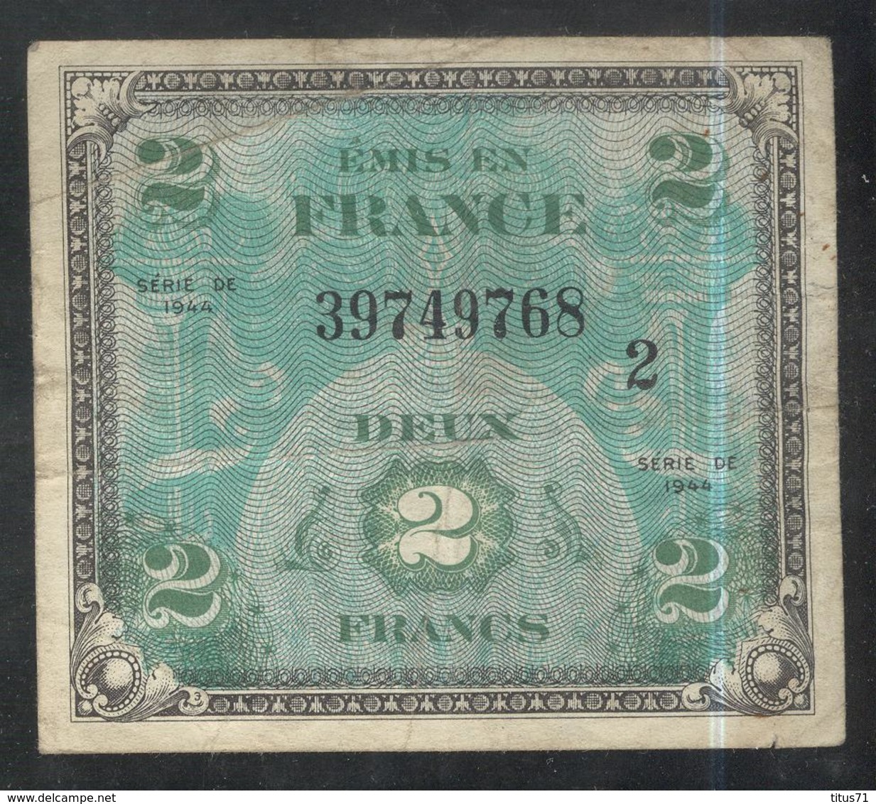 Billet 2 Francs 1944 Drapeau Série 2 - 1944 Flagge/Frankreich