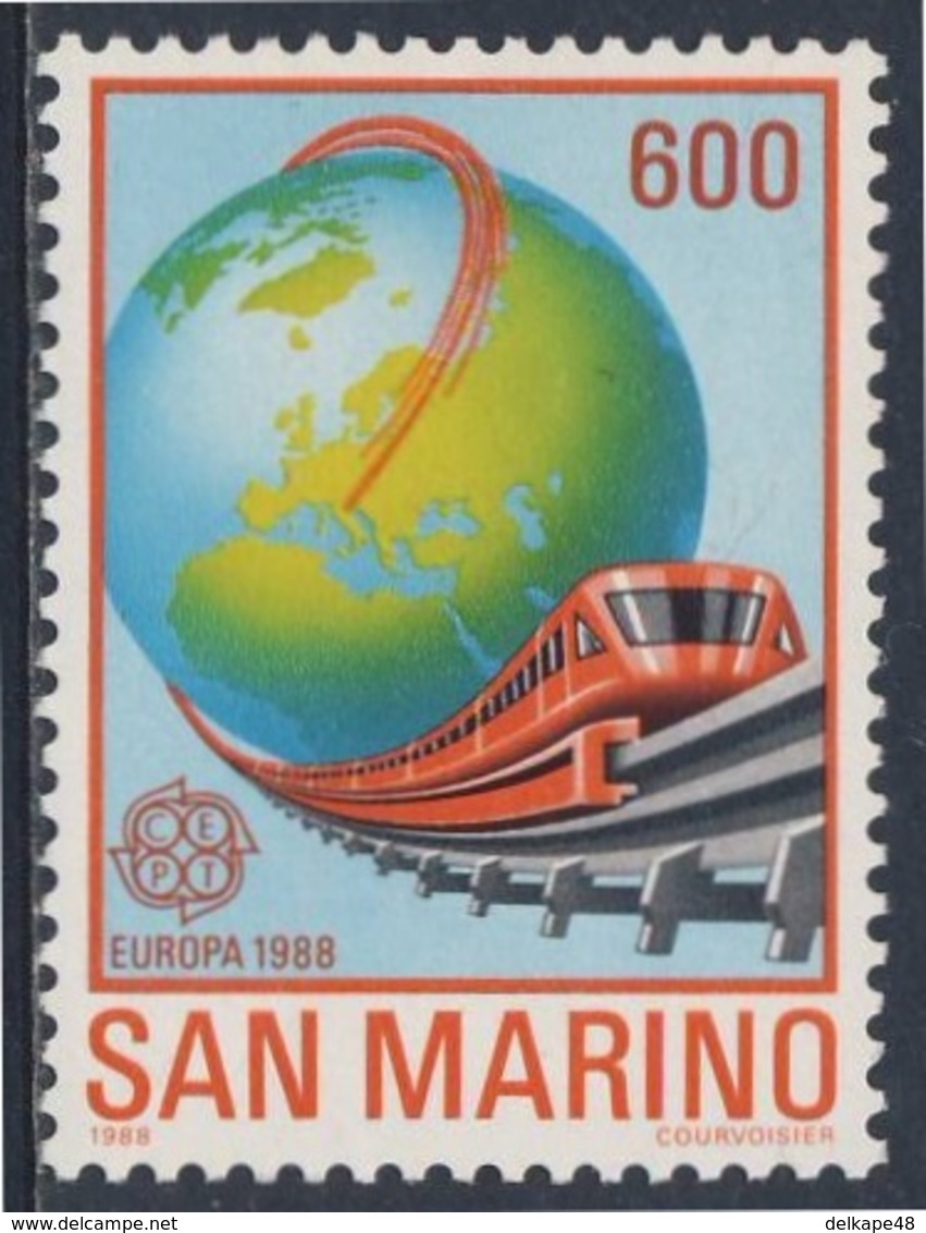 San Marino 1988 Mi 1380 YT 1179 SG 1316 ** Maglev Monorail Train + Globe / Weltkugel, Magnetschwebebahn - Ongebruikt