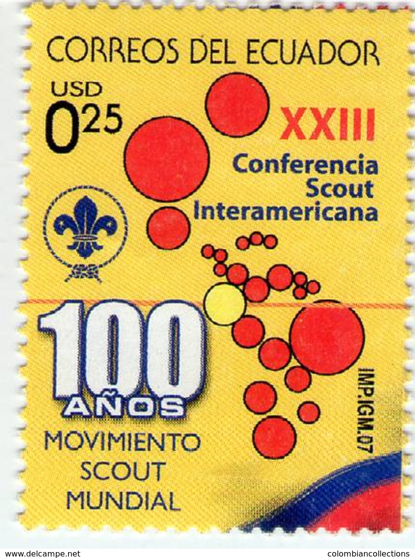Lote EC97, Ecuador, 2007, Sello, Stamp, 100 Años Del Movimiento Scout - Ecuador