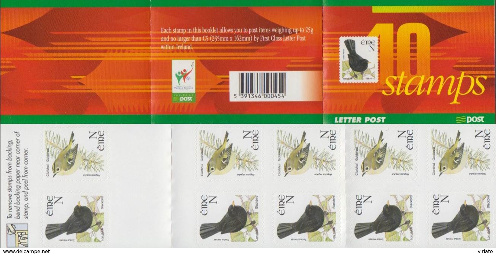 Ireland 2001 (MNH) - Common Blackbird (Turdus Merula) And Goldcrest (Regulus Reguus) - Passereaux