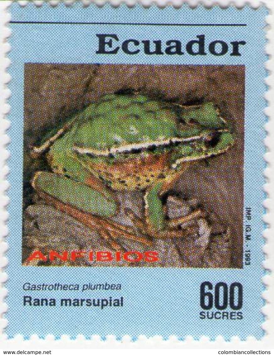 Lote EC99, Ecuador, 1994, Sello, Stamp, 6 V. Rana, Frog - Ecuador