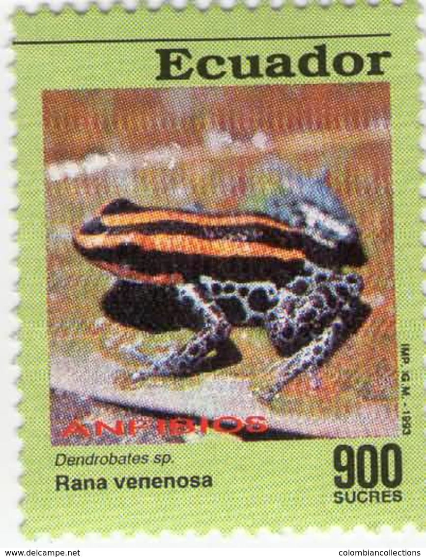 Lote EC99, Ecuador, 1994, Sello, Stamp, 6 V. Rana, Frog - Ecuador