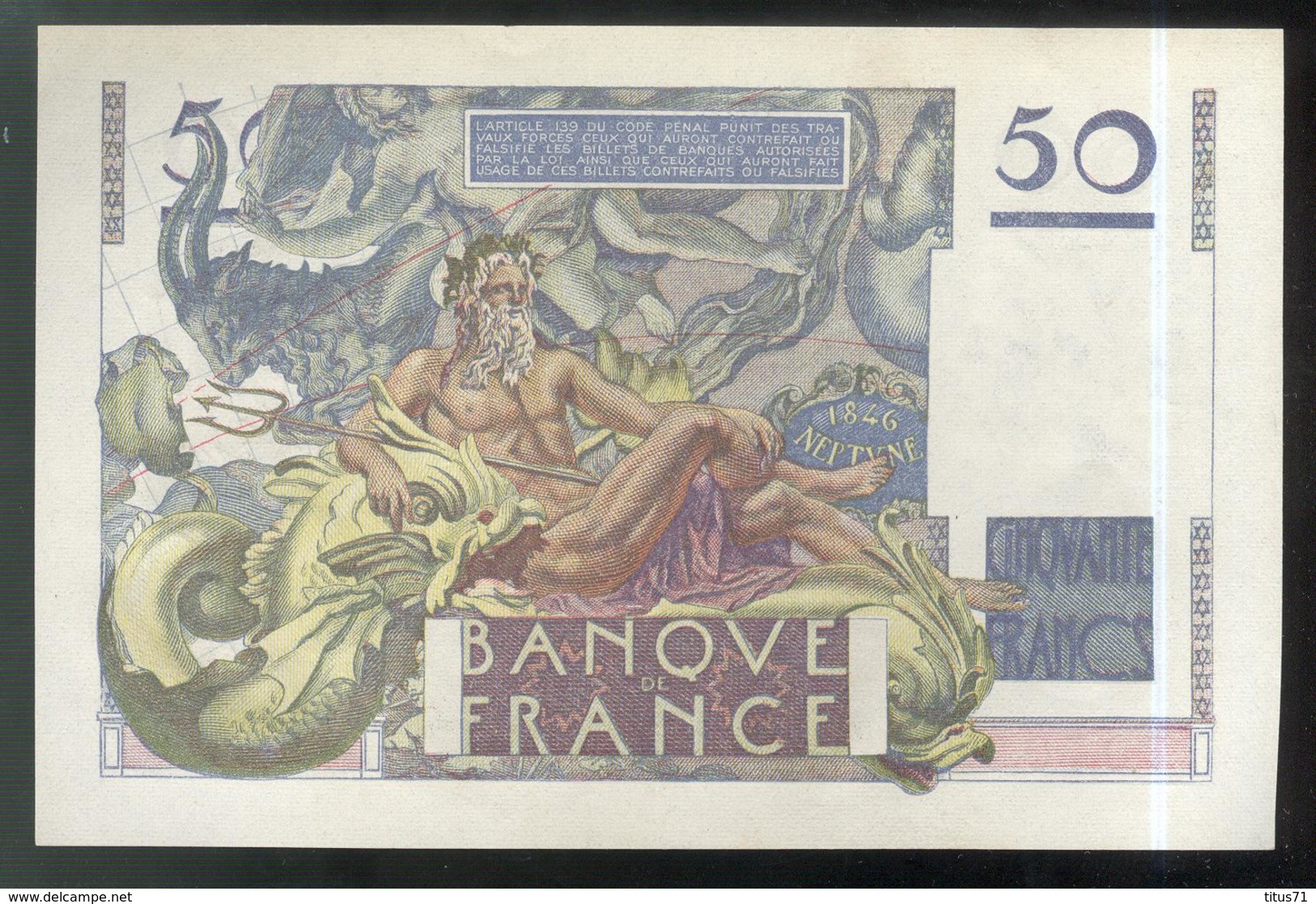 Billet 50 Francs France Le Verrier 12-6-1947 SUP - 50 F 1946-1951 ''Le Verrier''