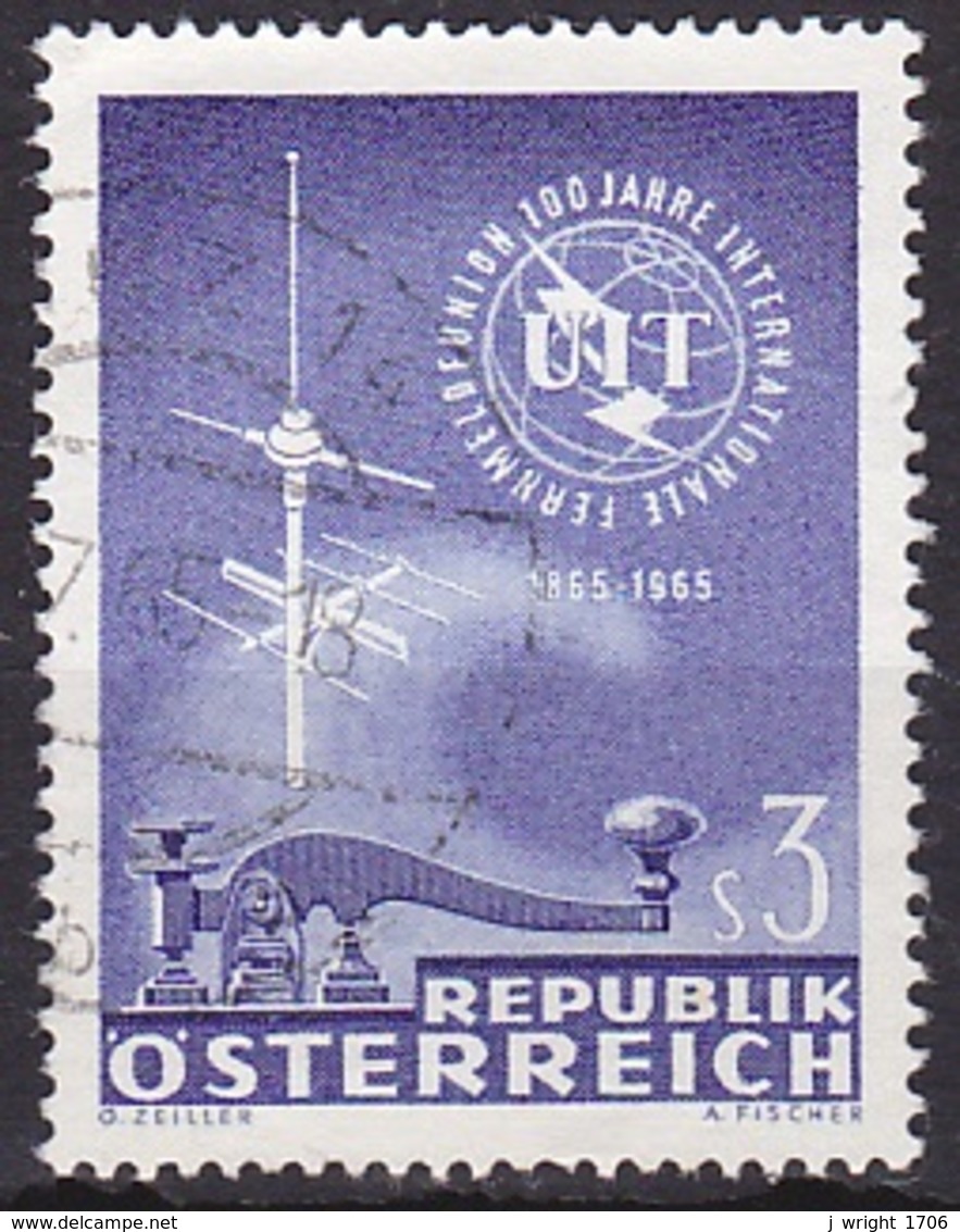 Austria/1965 - ITU Centenary/100 Jahre Internationale Fernmeldeunion UIT - 3 S - USED - Oblitérés