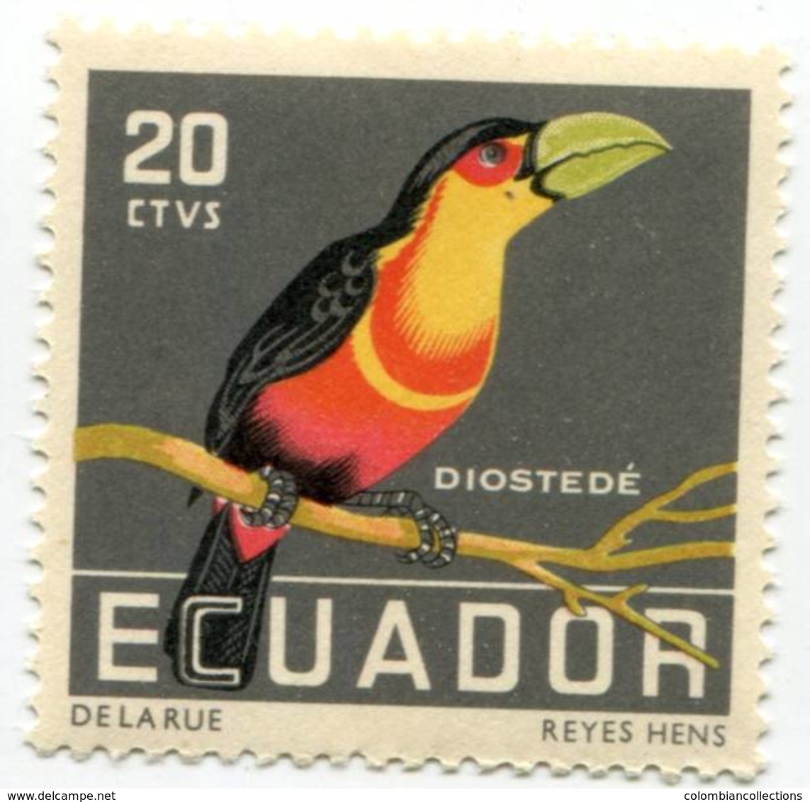 Lote EC100, Ecuador, 1958, Sello, Stamp, 4 V, Ave, Bird - Ecuador