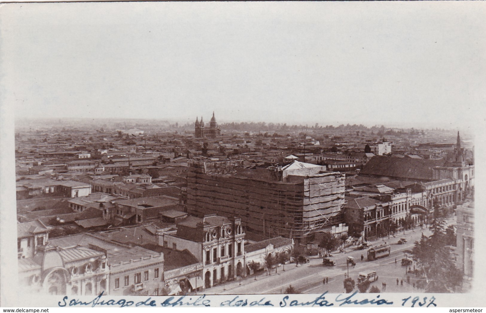 SANTIAGO DE CHILE DESDE SANTA LUCIA. CPA YEAR 1937 - BLEUP - Chile