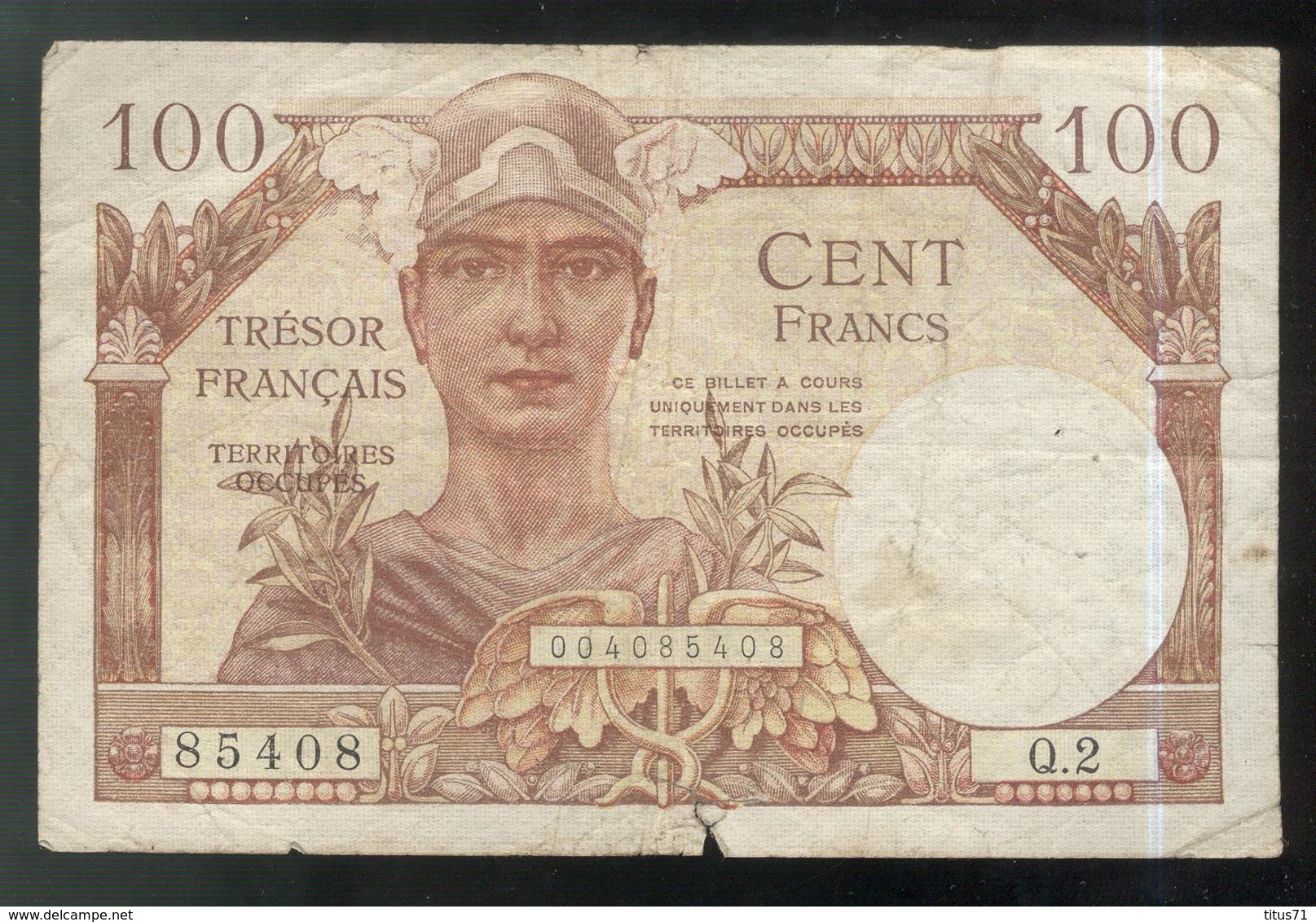 Billet 100 Francs Trésor Français 1947 - 1947 French Treasury