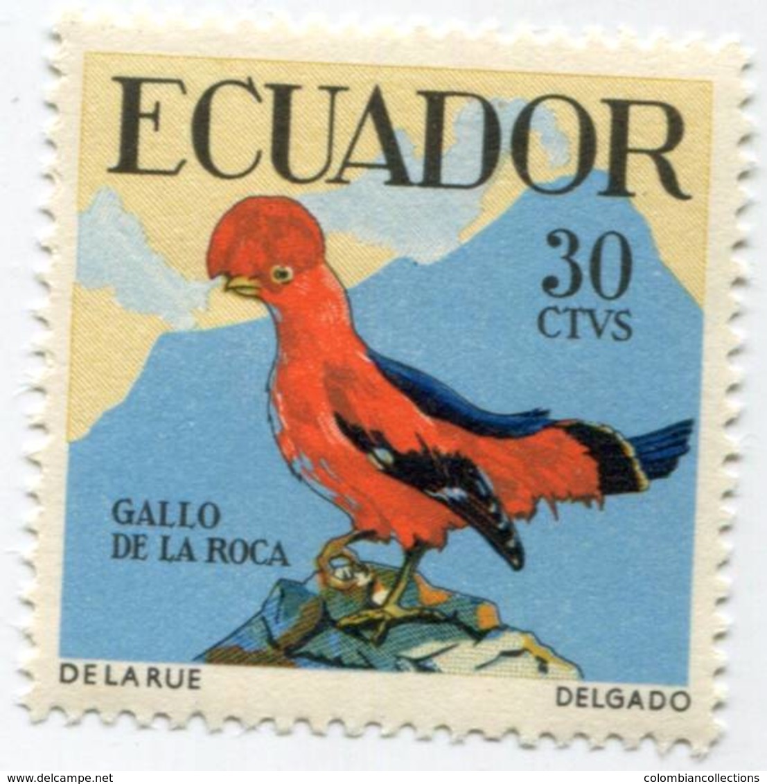 Lote EC102, Ecuador, 1958, Sello, Stamp, 4 V, Ave, Bird, De La Rue - Ecuador