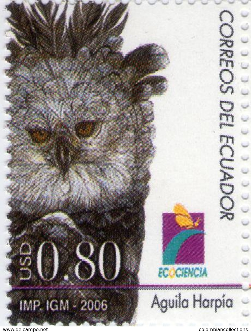 Lote EC104, Ecuador, 2006, Sello, Stamp, 2 V, Aguila Arpia, Bird, Eagle, Jaguar - Ecuador