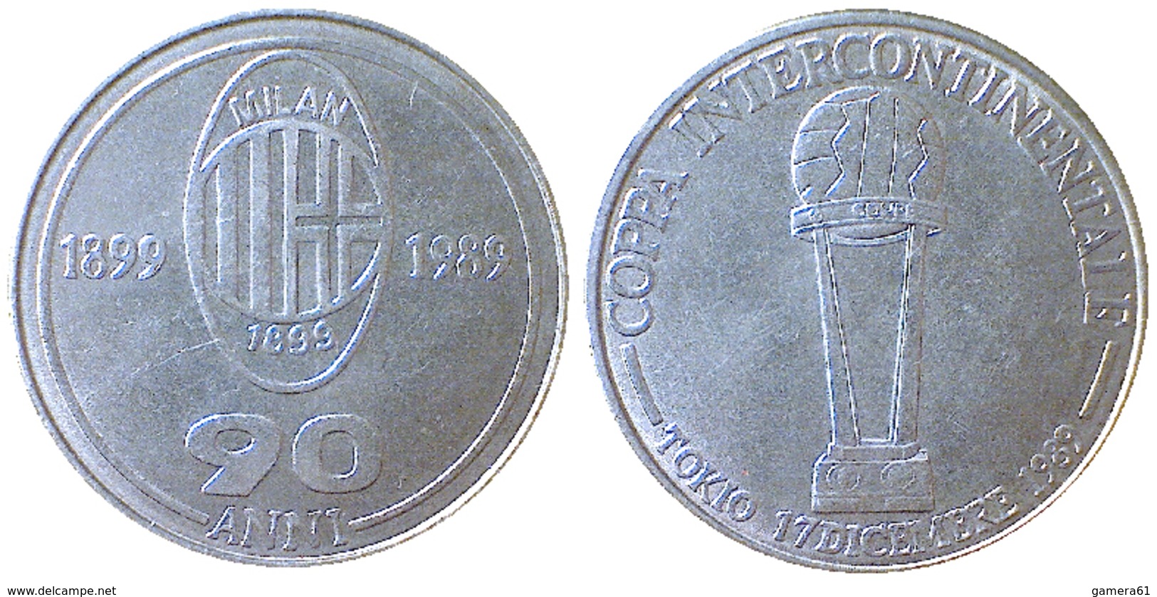 05051 GETTONE TOKEN JETON SPORT CALCIO FOOTBALL MILAN AC COPPA DEI CAMPIONI 1989 - Autres & Non Classés