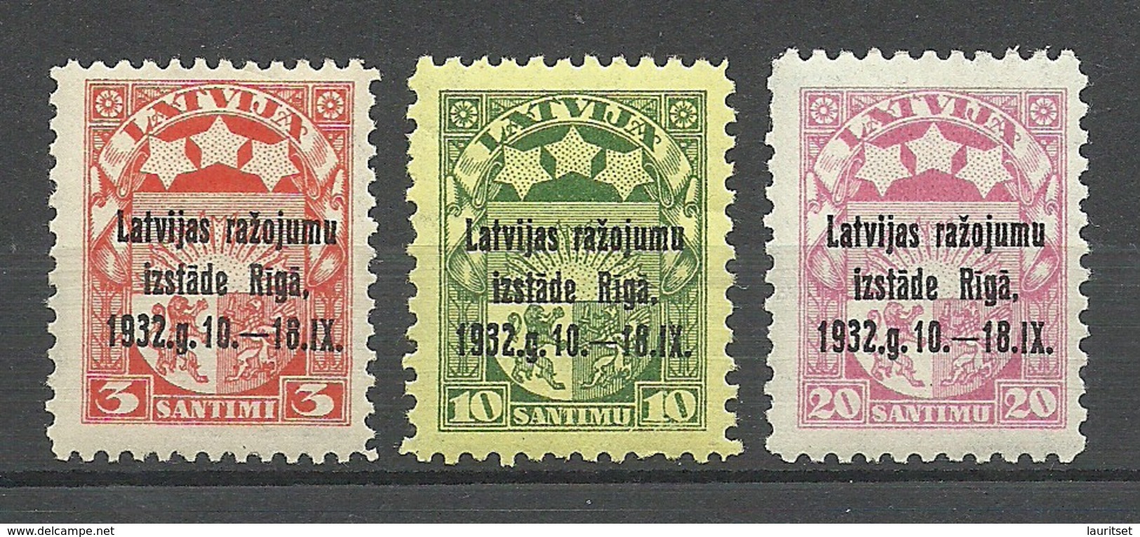 LETTLAND LATVIA 1932 Michel 206 - 208 * - Lettonie