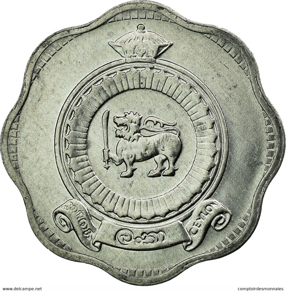 Monnaie, Ceylon, Elizabeth II, 2 Cents, 1971, TTB, Aluminium, KM:128 - Sri Lanka