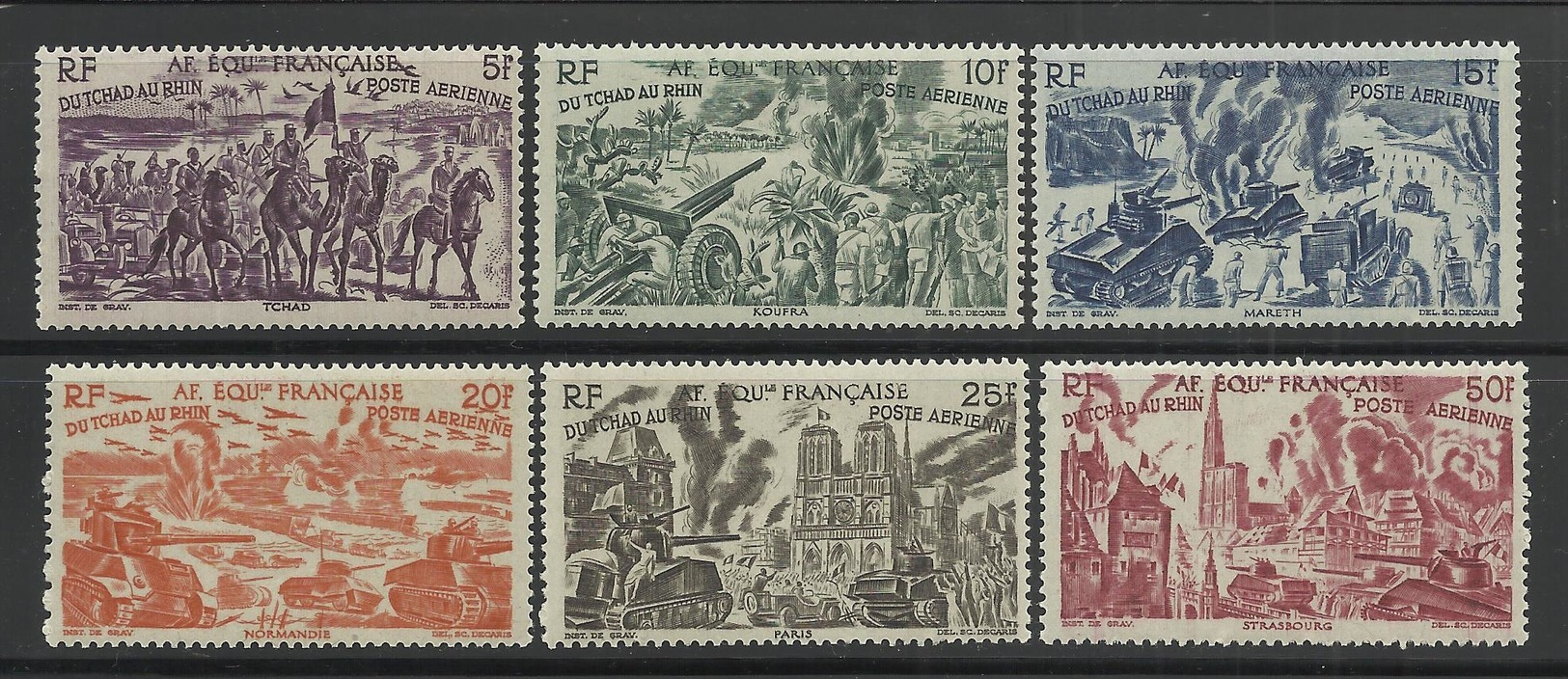 AFRIQUE EQUATORIALE FRANCAISE - AEF - A.E.F. - 1946 - YT PA 44/49** - SERIE COMPLETE - Unused Stamps