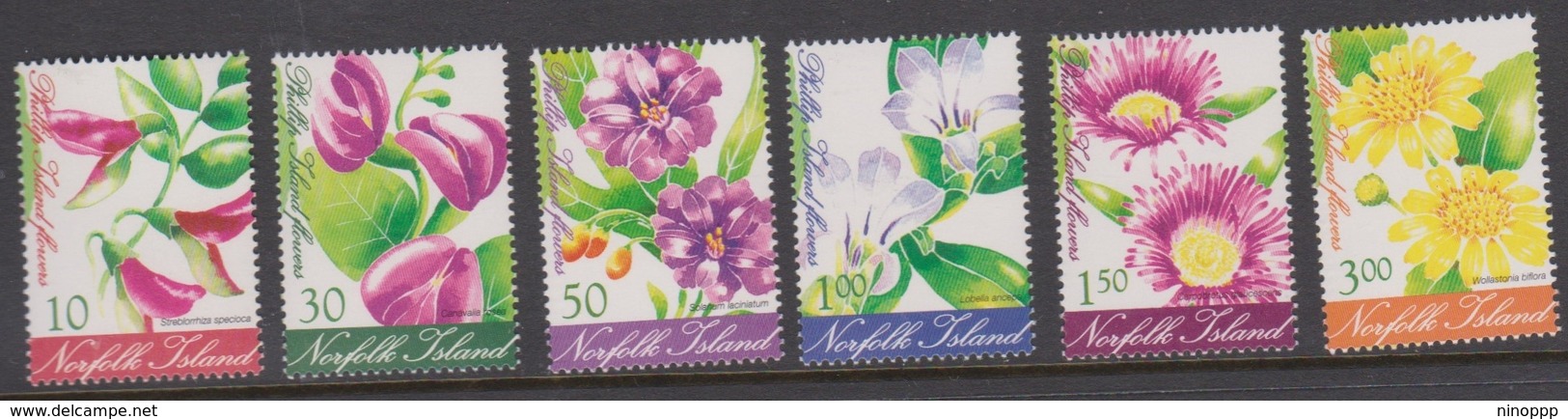 Norfolk Island ASC 794-799 2002 Phillip Island Flowers Part 2, Mint Never Hinged - Norfolk Island