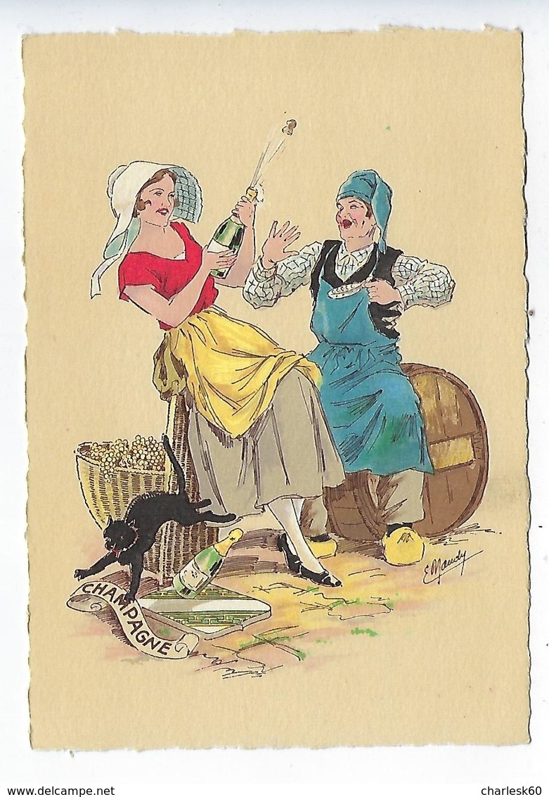 CPA Illustrateur Maudy Folklore Champagne - Costumes