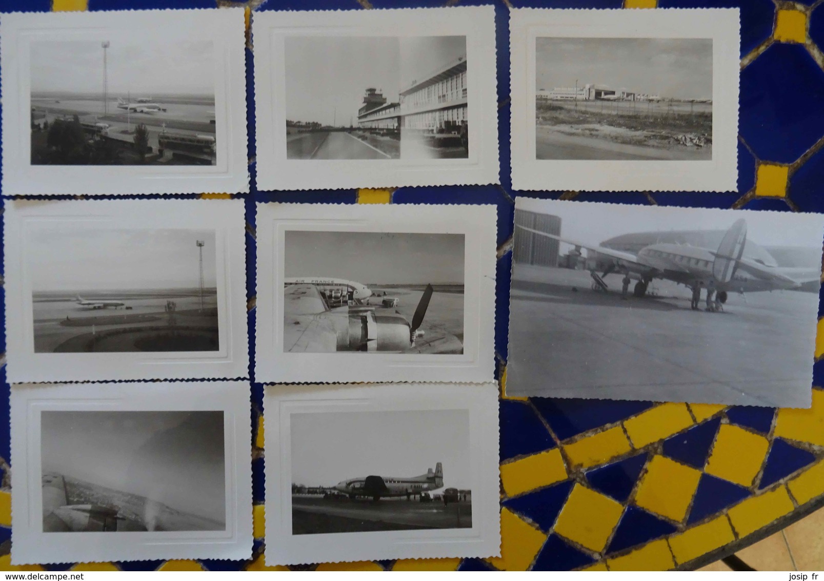 AVIATION- Lot De 8 PHOTOS ALGER MAISON BLANCHE Et MARSEILLE MARIGNANE 1963 - Aviation