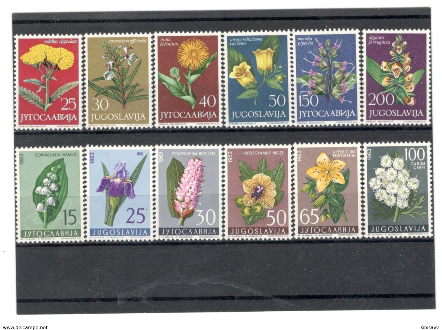 Yugoslavia 1963/64 - Flora V/VI - Mi 1034/39** (cv 6.5e), And Mi 1118/1123** (4.5e) - Ungebraucht