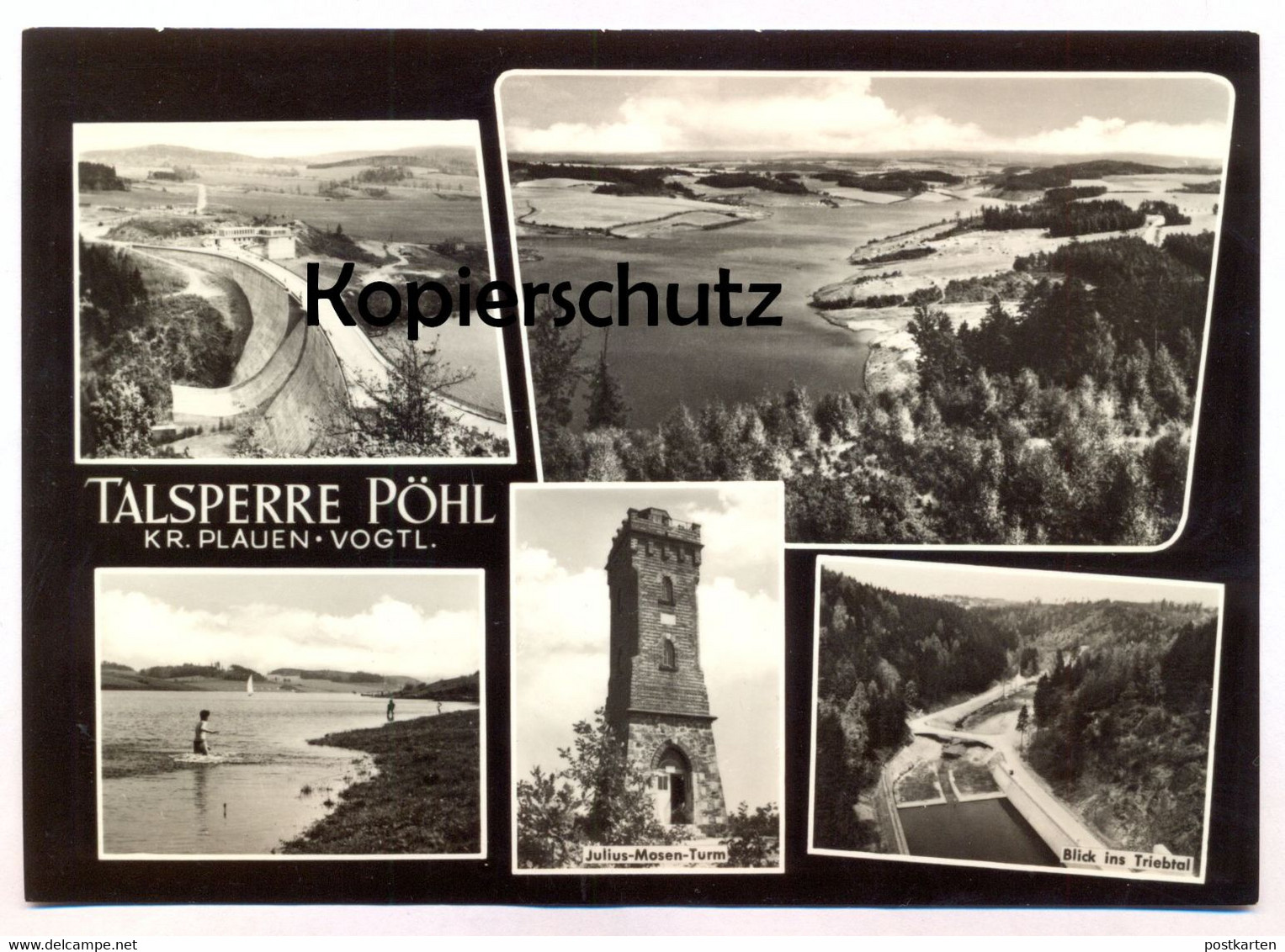 ÄLTERE POSTKARTE TALSPERRE PÖHL KREIS PLAUEN VOGTLAND JULIUS-MOSEN TURM TRIEBTAL Barrage Cpa Ansichtskarte Postcard AK - Pöhl