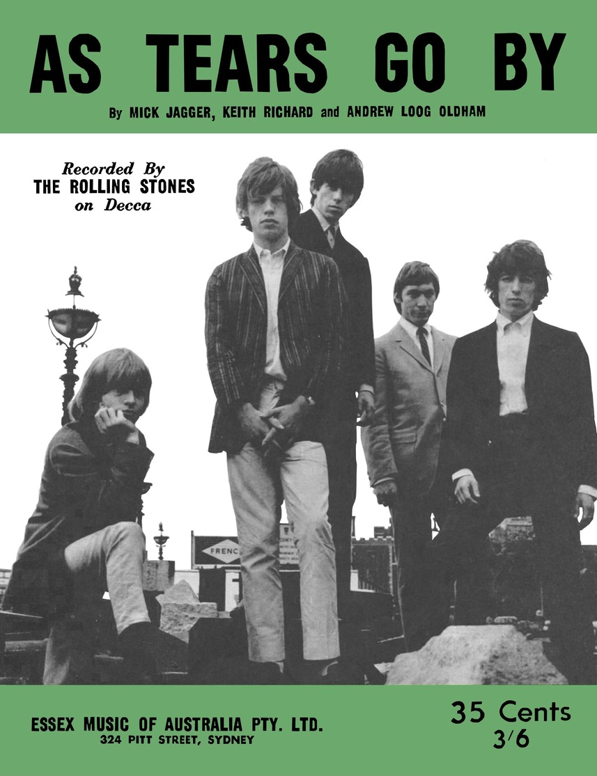 Rolling Stones Sheet Music. As Tears Go By. Made In UK 4 Pages - Sonstige & Ohne Zuordnung