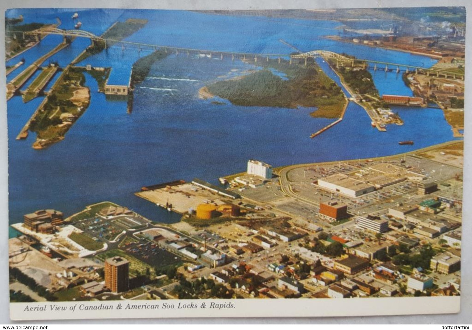 Sault Ste. Marie, Ontario, Canada - Aerial View Of Canadian & American Soo Locks & Rapids -  Vg - Niagara Falls