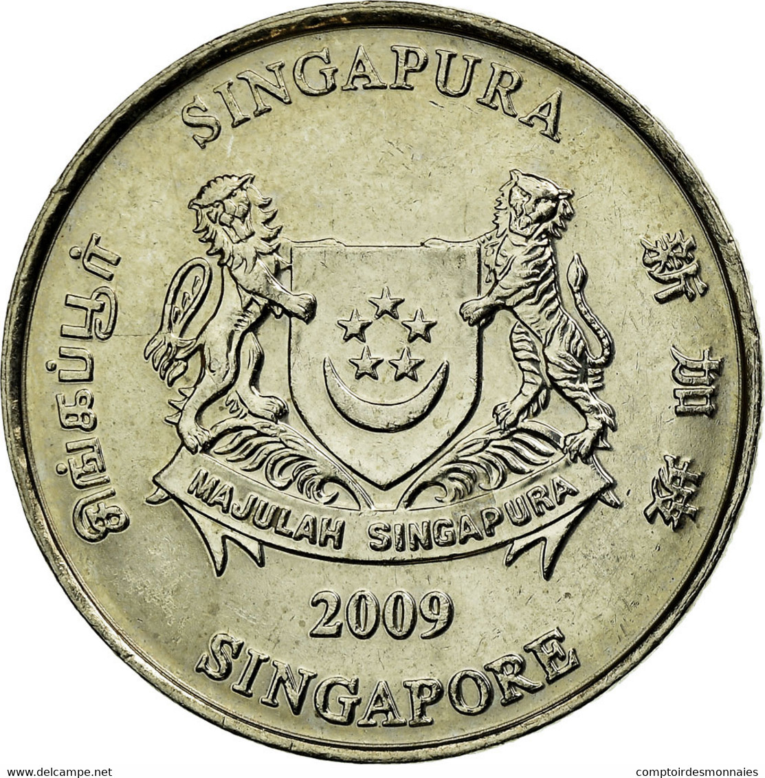 Monnaie, Singapour, 20 Cents, 2009, Singapore Mint, TTB, Copper-nickel, KM:101 - Singapour