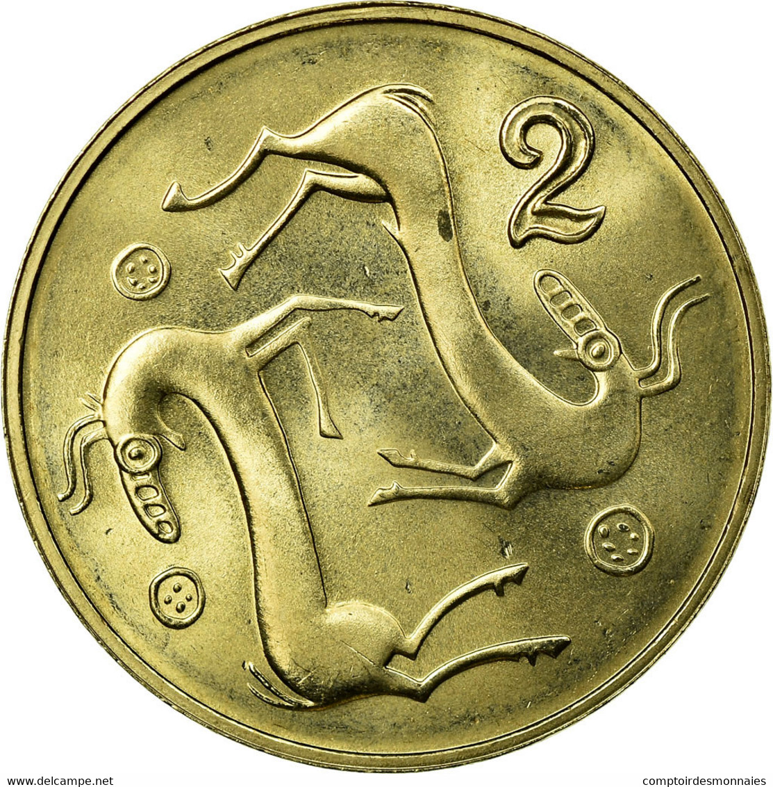 Monnaie, Chypre, 2 Cents, 2004, SUP, Nickel-brass, KM:54.3 - Chypre