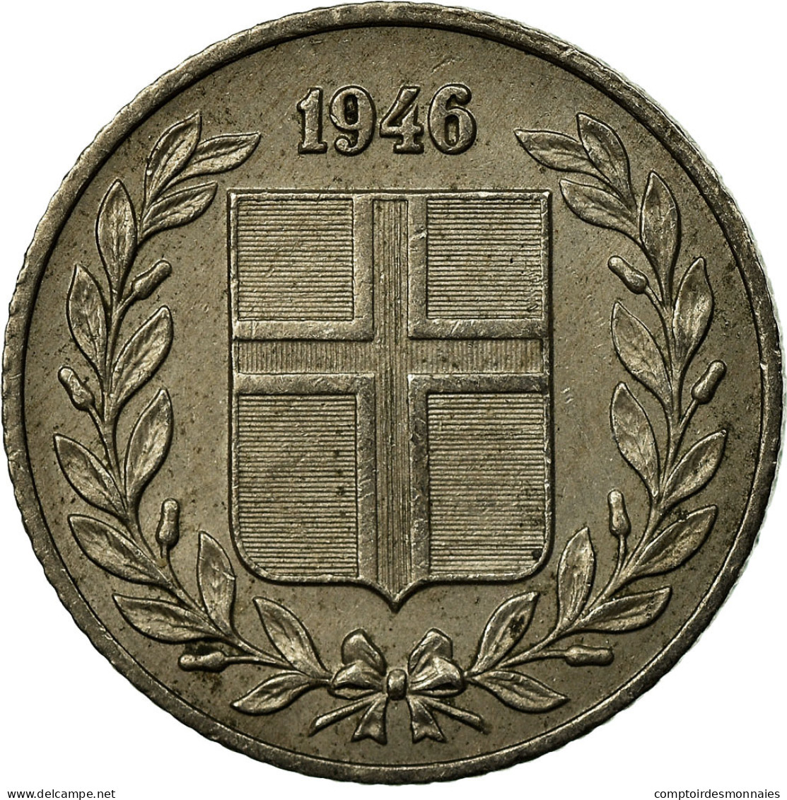 Monnaie, Iceland, 25 Aurar, 1946, TTB, Copper-nickel, KM:11 - Islandia