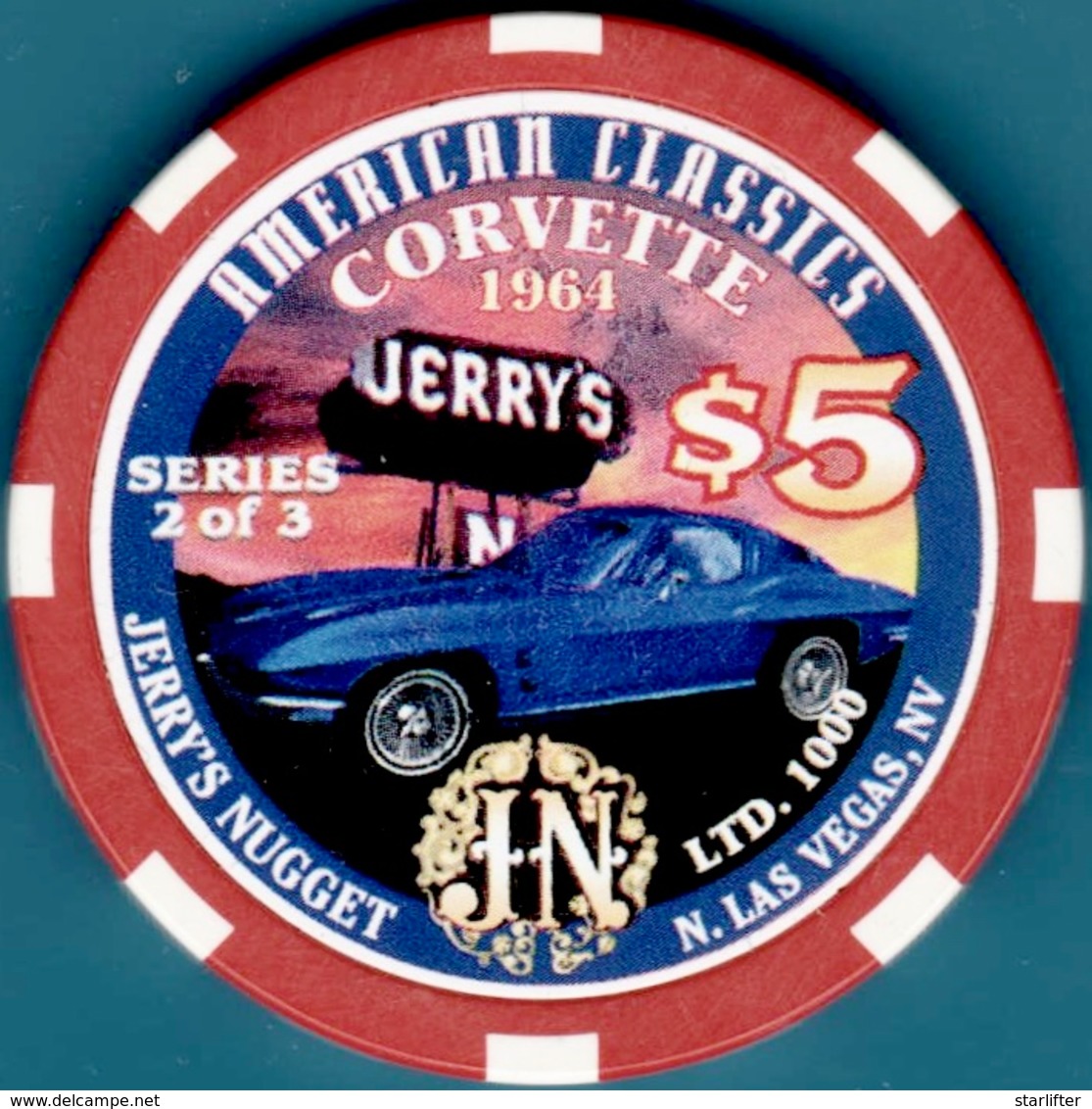 $5 Casino Chip. Jerry's Nugget, Las Vegas, NV. I04. - Casino