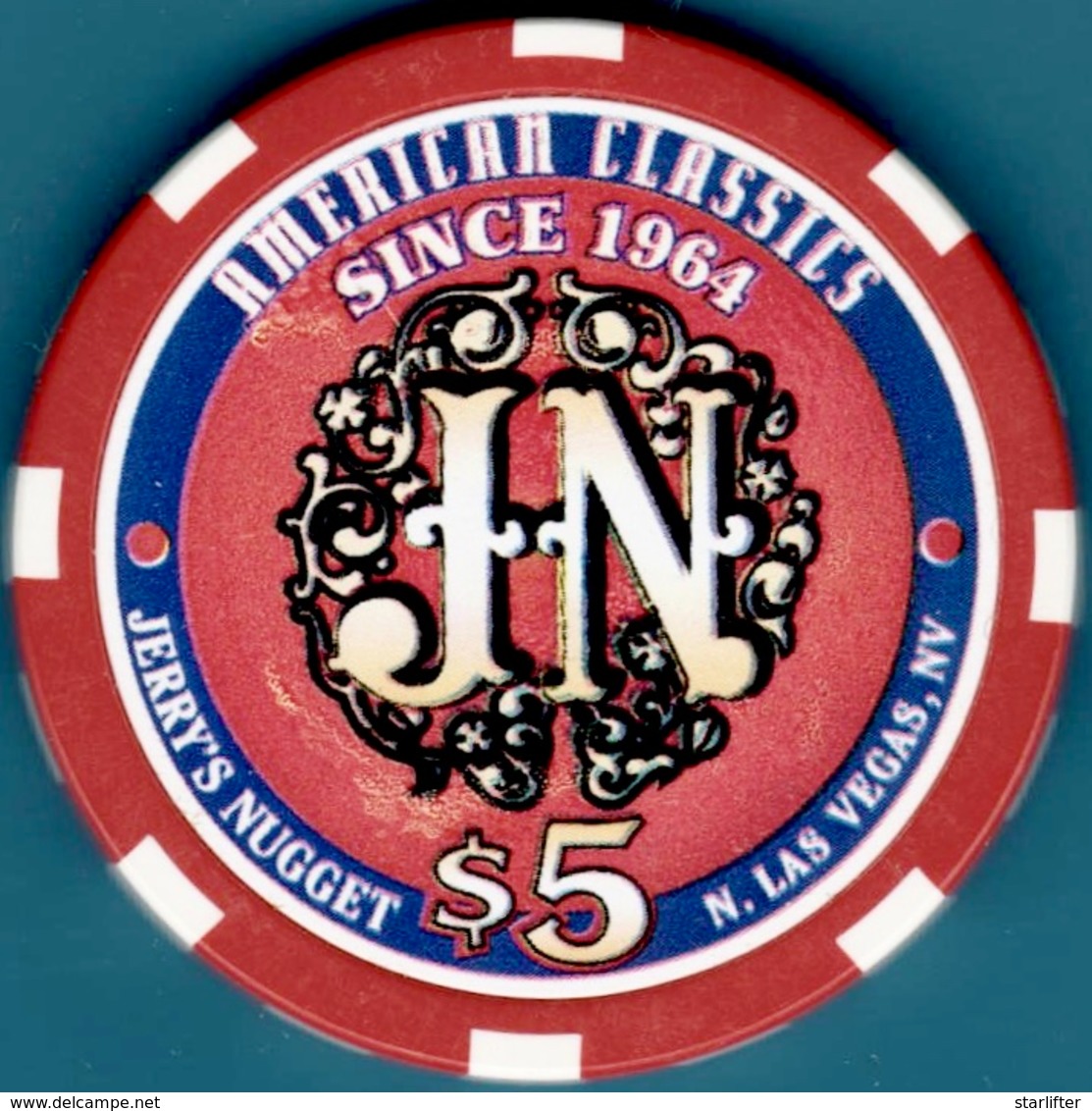 $5 Casino Chip. Jerry's Nugget, Las Vegas, NV. I04. - Casino